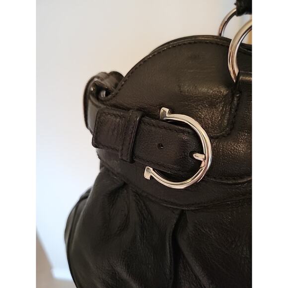 Salvatore Ferragamo Black Leather Bag Purse Authenticated - Picture 3 of 16